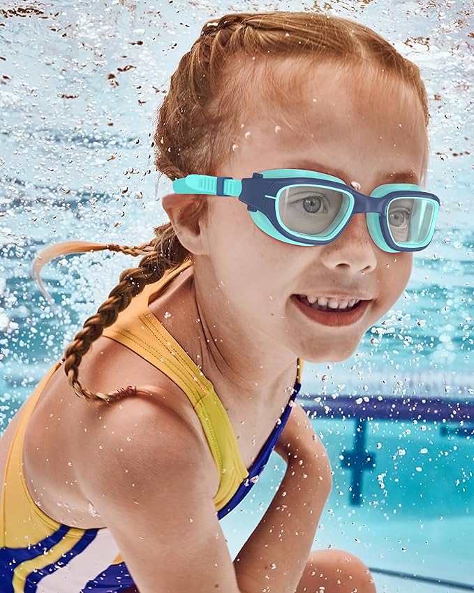 Kids Swim Goggles,Swimming Goggles for Kids 6-14, Anti-Fog UV Protection Pool Glasses for Boys Girls