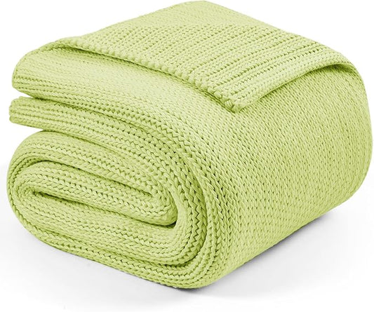 L'AGRATY Knitted Weighted Blanket - 48"x72" 12lbs Cooling Chunky Knit Heavy Blanket for Adults Braided Crochet Throw Thick Cable Yarn Knit Decorative No Beads Evenly Weighted Machine Washable