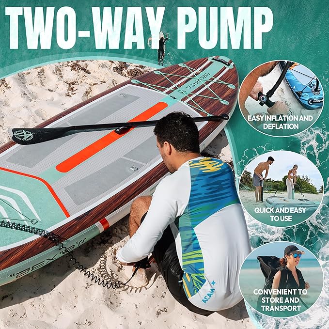 11'6"x35" Inflatable Paddle Board, 450lbs Extra Wide Stand Up Paddleboard for Adults with Premium SUP Accessories Kit & Backpack, Blow Up Kayak Non-Slip Stable Deck Boat for Yoga Fishing Surf