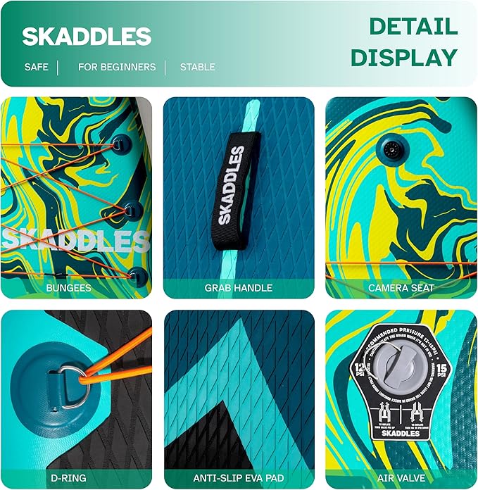 10’6’’ Portable Inflatable Stand Up Paddle Board (SUP) for Adults and Youth with Non-Slip Deck – Complete Accessories Kit, Perfect for Fishing, Yoga, Fitness & Family Fun