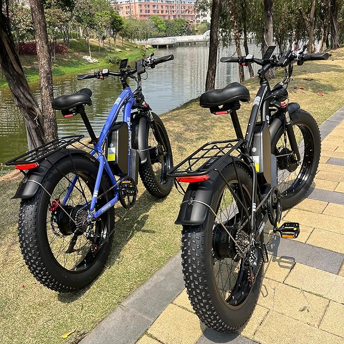 6000W Peak AWD-Ebike-Dual-Motor-Electric-Bike for Adults-Men, 52V 1768Wh Dual-Motor-Ebike 42-46MPH-Hunting-Ebike Long Range Dirtbike, 24"*4.0" Fat-Tire-Electric-Bicycle Mountain Bike Off-Road Snow